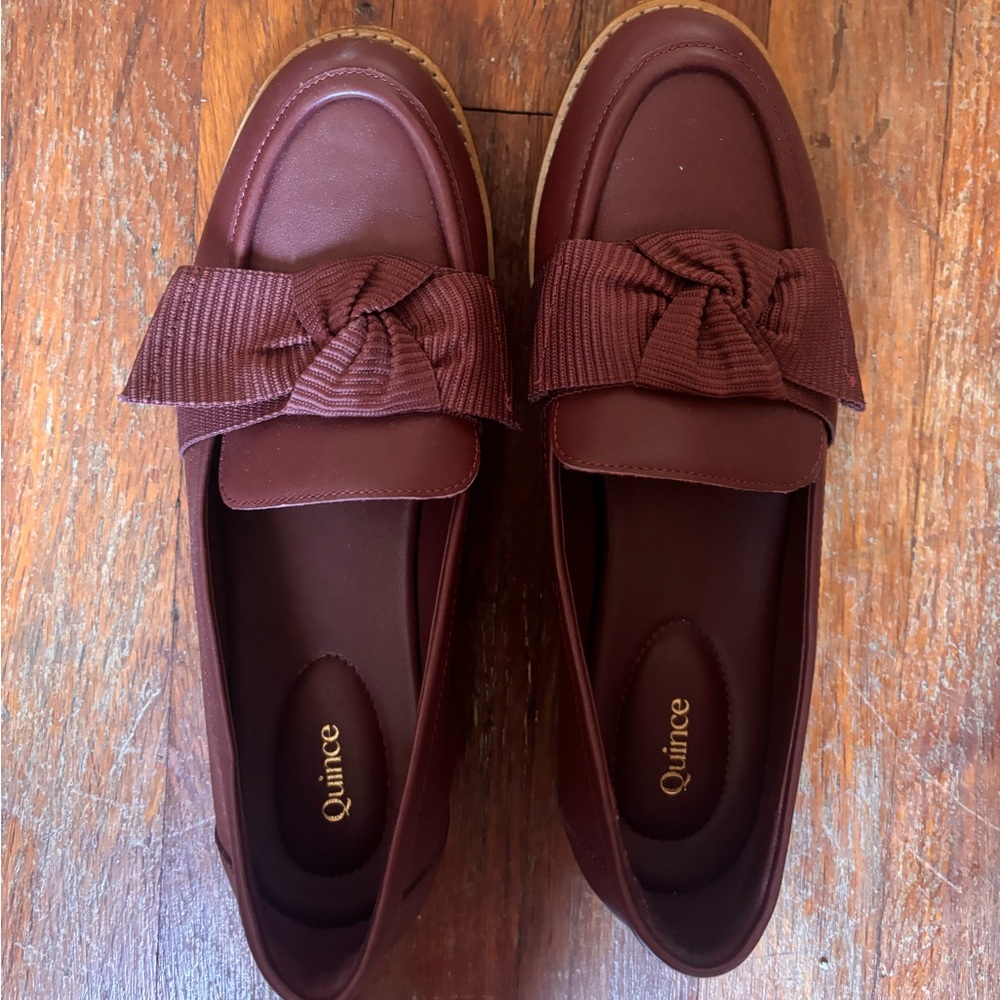 Quince Italian Leather Bow Penny Loafer